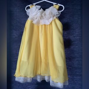 Yellow & White Floral Yoke Dress